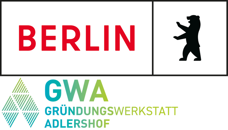 Logo Berliner Stadt, GWA Gründungswerkstatt Adlershof